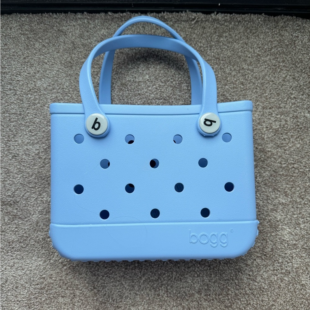 BOGG BAG Blue Structured Polka Dot Tote 11”x8.5”x4.5”